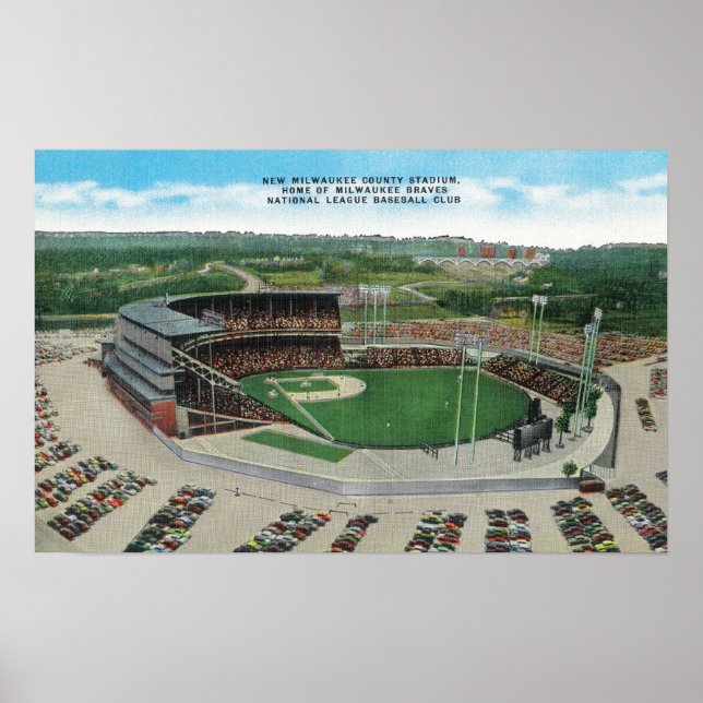 Póster Vista aérea do Estádio do Condado de New Milwaukee (Frente)