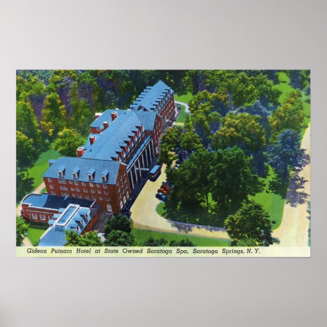 Póster Vista aérea do Gideon Putnam Hotel, Spa (Frente)