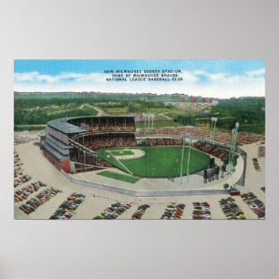 Póster Vista aérea do Milwaukee County Stadium novo