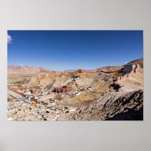 Poster Vista aérea do mosteiro de Gyantse & Palcho - Tibe