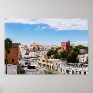 Poster Vista aérea do porto e cidade de Ciutadella - Meno