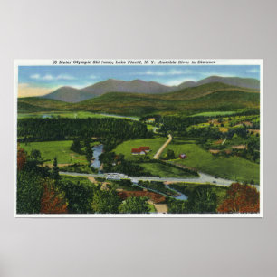 Poster Vista aérea do Salto de Esqui de Olimpiadas de 60 