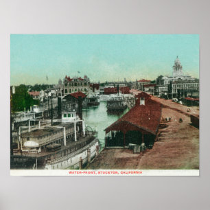 Póster Vista aérea do WaterfrontStockton, CA