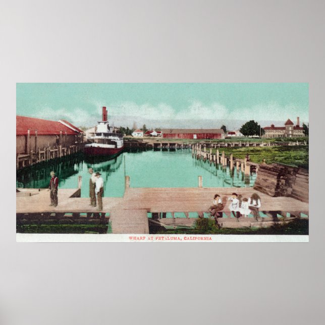 Póster Vista aérea do WharfPetaluma, CA (Frente)