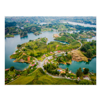 Póster Vista aérea impressionante de Guatape Antioquia