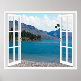 Poster Vista Artificial do Lago Calm Mountain