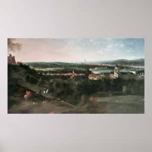Póster Vista através do Greenwich Park em direção a Londr