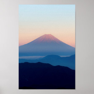 Póster Vista bonita Monte Fuji, Japão, nascer do sol