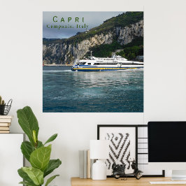 Poster Vista Cênnica do Barco de Passageiros em Capri Itá