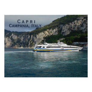 Póster Vista Cênnica do Navio de Passageiros Capri Itália
