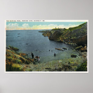Poster Vista da angra de Perkins, cena nadadora