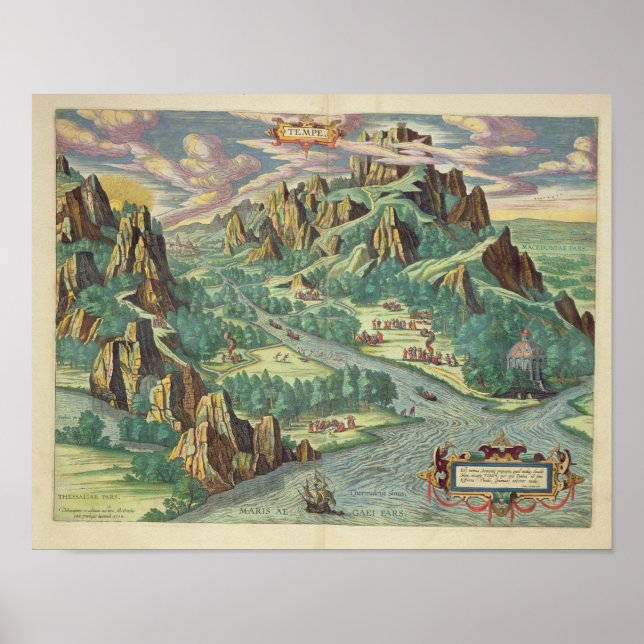 Póster Vista da antiga Tessália do Atlas (Frente)