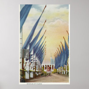Póster Vista da avenida de Bandeira, a feira 1934 de