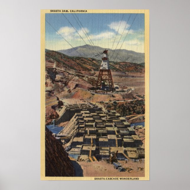 Poster Vista da barragem de Shasta (Frente)