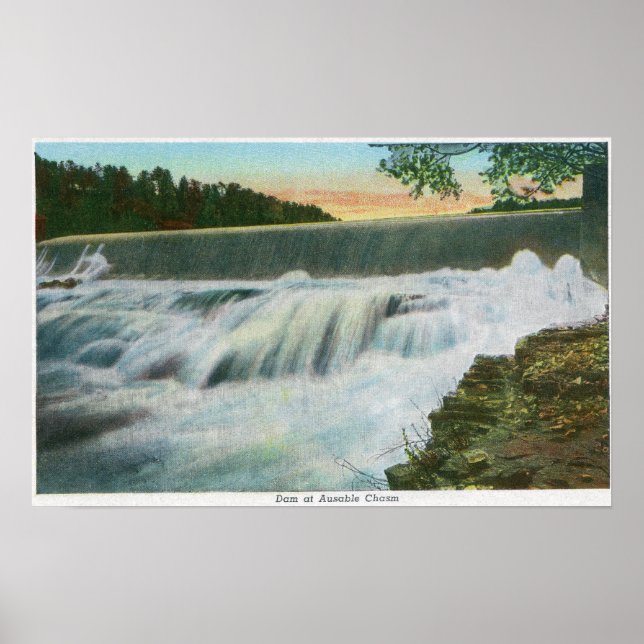 Poster Vista da barragem no abismo ausível (Frente)