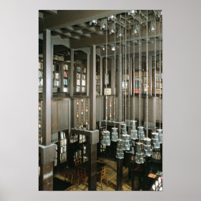 Póster Vista da biblioteca, construída entre 1897 e 1999 (Frente)