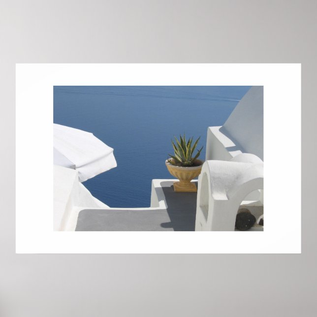 Poster Vista da casa de Santorini (Frente)