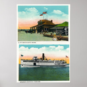 Poster Vista da casa do banho da praia do penhasco