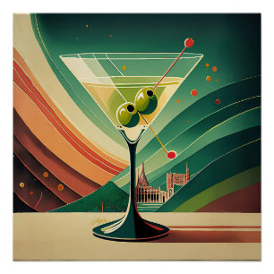 Póster Vista da Catedral de Viagem Martini Moderno de Mea