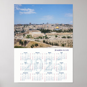 Poster Vista da Cidade Antiga de Jerusalém em 2012, Israe