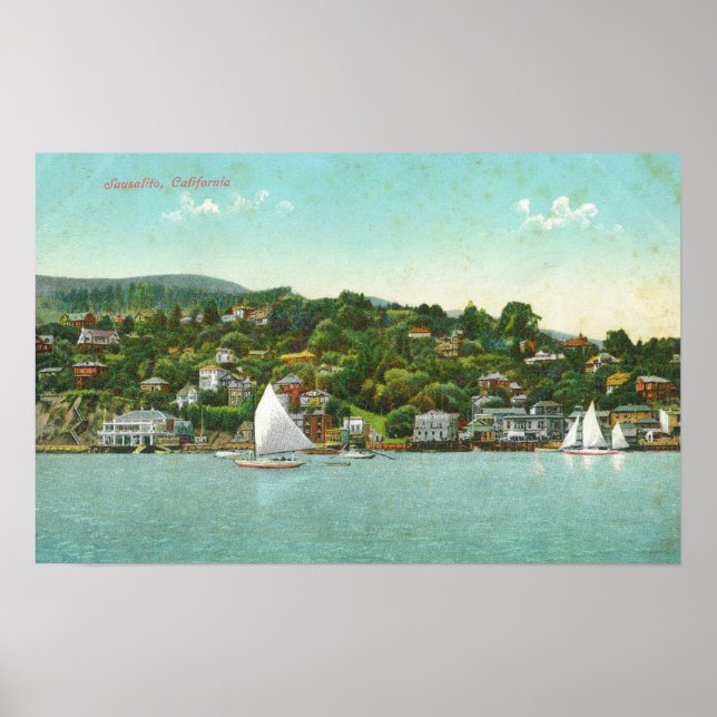 Póster Vista da Cidade, Barcos de Velas (Frente)