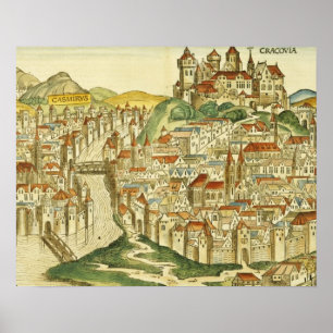 Póster Vista da cidade de Cracow (Kracow), do Nure