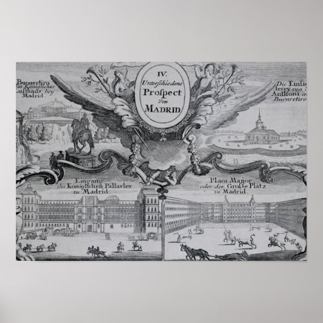 Póster Vista da cidade de Madrid (Frente)