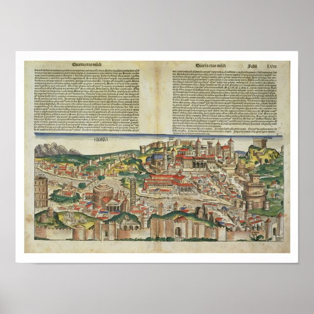 Póster Vista da cidade de Roma, do crão de Nuremberg (Frente)