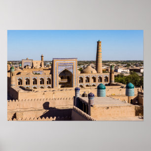 Poster Vista da Cidadela Kunya-ark - Khiva, Uzbequistão