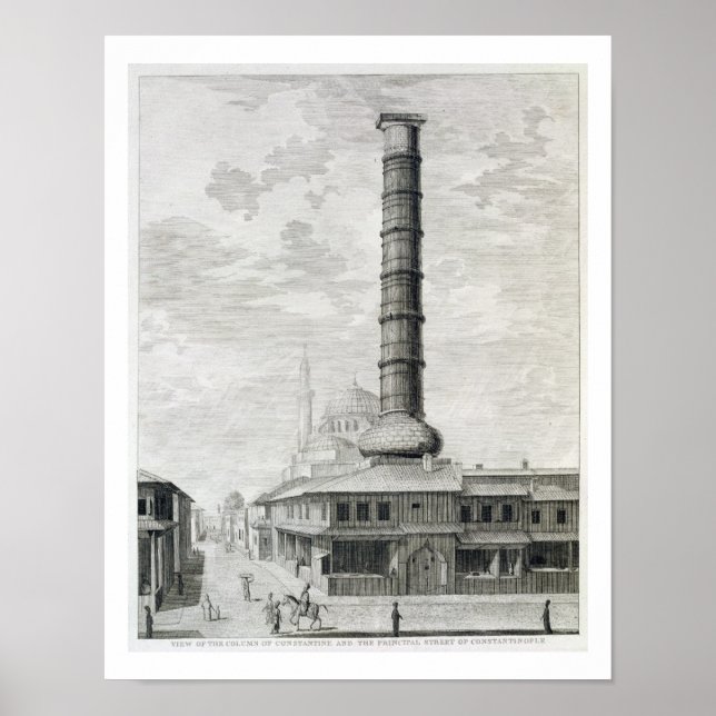 Póster Vista da Coluna de Constantina e do Principa (Frente)
