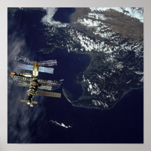 Poster Vista da Estação Espacial de Mir do Shuttle Atlant