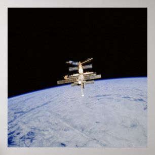Póster Vista da Estação Espacial de Mir do Shuttle Atlant