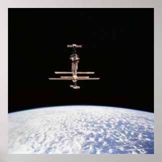 Póster Vista da Estação Espacial Mir a partir da Descober