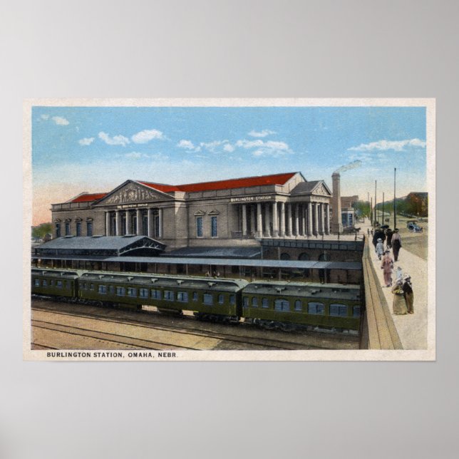 Póster Vista da Estação Ferroviária Burlington (Frente)