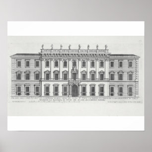 Póster Vista da fachada de Palazzo Chigi, Roma, designe