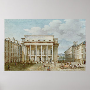 Póster Vista da fachada do teatro Italien