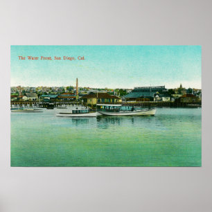 Póster Vista da Frente Água de San Diego, CA