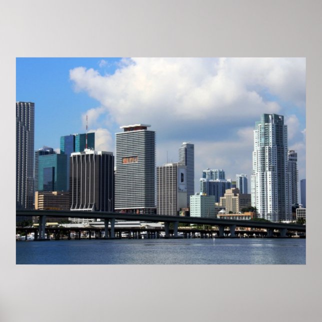 Poster Vista da frente das águas de Miami (Frente)