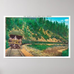 Póster Vista da garganta da angra de Shasta TrainCow, OU