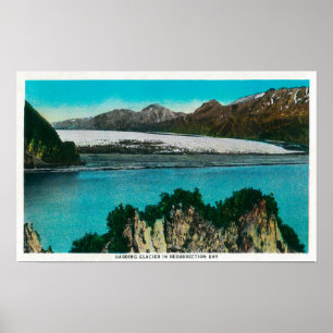 Póster Vista da geleira de Harding na baía da