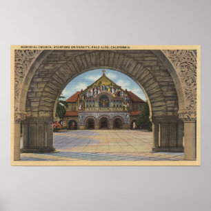 Póster Vista da igreja memorável, Stanford U.