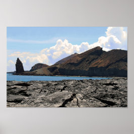 Póster Vista da Ilha Bartolomeu nas Ilhas Galápagos