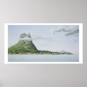 Poster Vista da ilha de Bora Bora, 'do automóvel da