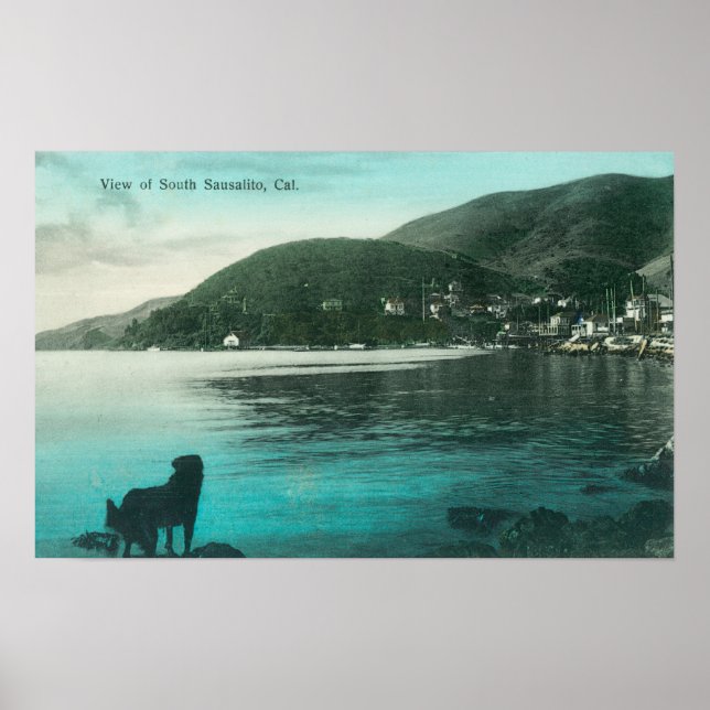 Poster Vista da margem sul de SausalitoSausalito, CA (Frente)