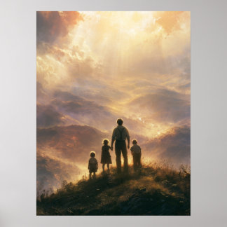 Poster Vista da Montanha da Família no Dia dos Pais
