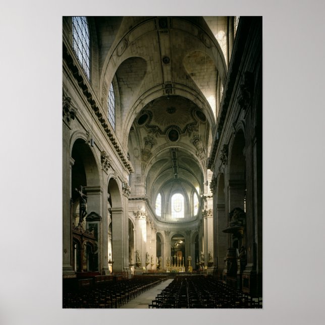 Póster Vista da nave para o coro, construída (Frente)