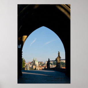 Poster Vista da ponte Charles em Praga