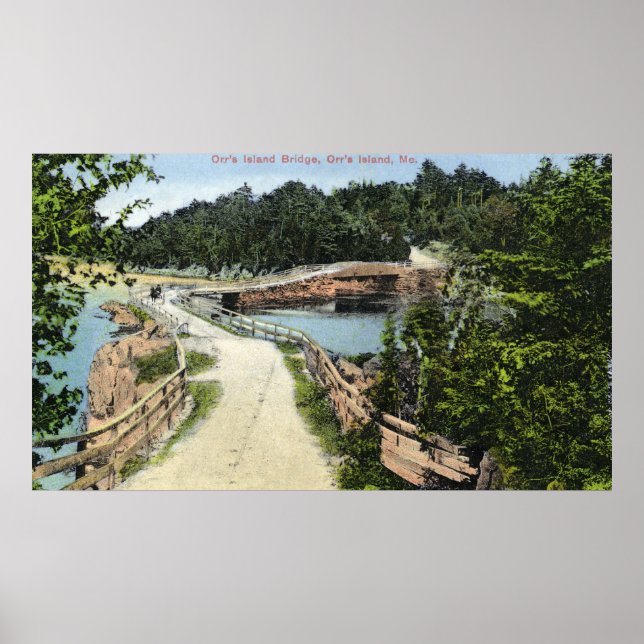Póster Vista da Ponte Orr's Island (Frente)