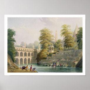 Póster Vista da ponte perto de Baroda em Guzerat, do Vo
