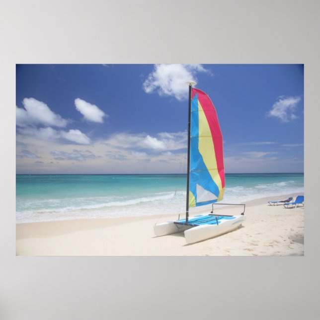 Póster Vista Da Praia Com A Navegação (Frente)